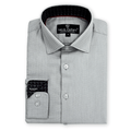Leo & Zachary Boys Grey Chain Dobby Non - Iron Dress Shirt_5953 - NorthBoys