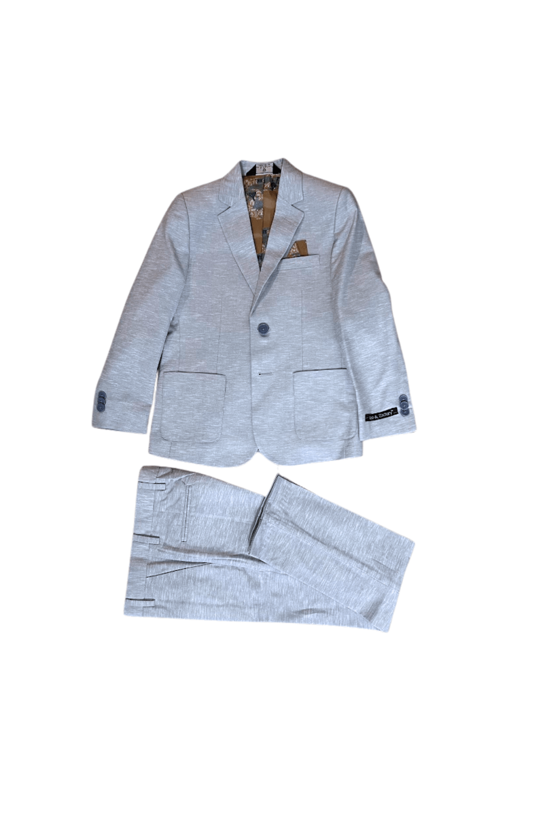 Leo & Zachary Boys Slim Chambray Blue Stretch Suit_ BLZ5870/LZ5870-NorthBoys