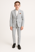 Leo & Zachary Boys Slim Chambray Blue Stretch Suit_ BLZ5870/LZ5870-NorthBoys