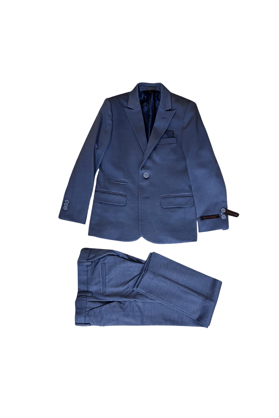 Leo & Zachary Boys Slim Denim Micro Check Stretch Suit_ BLZ5863/LZ5863-NorthBoys