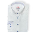Leo & Zachary Boys White/Blue Non - Iron Dress Shirt_ P5541 - NorthBoys