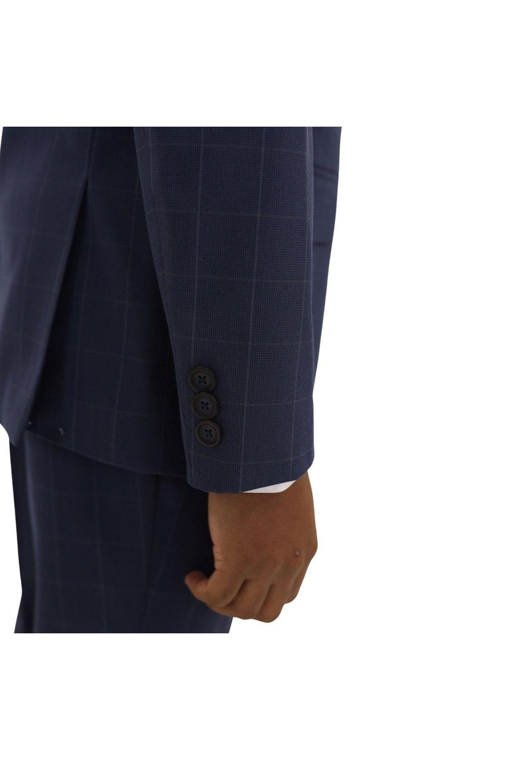 Marc New York Boys Husky Bright Blue Window Check Suit_ WH712-NorthBoys