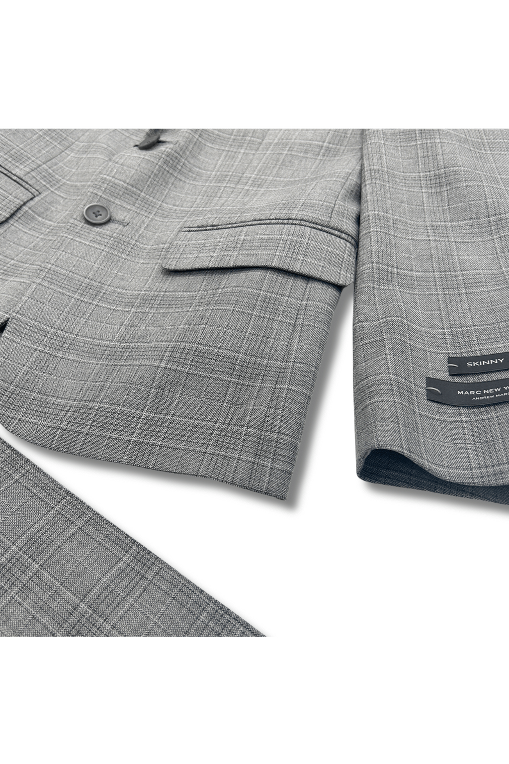 Marc New York Boys Skinny Grey Plaid Suit-NorthBoys