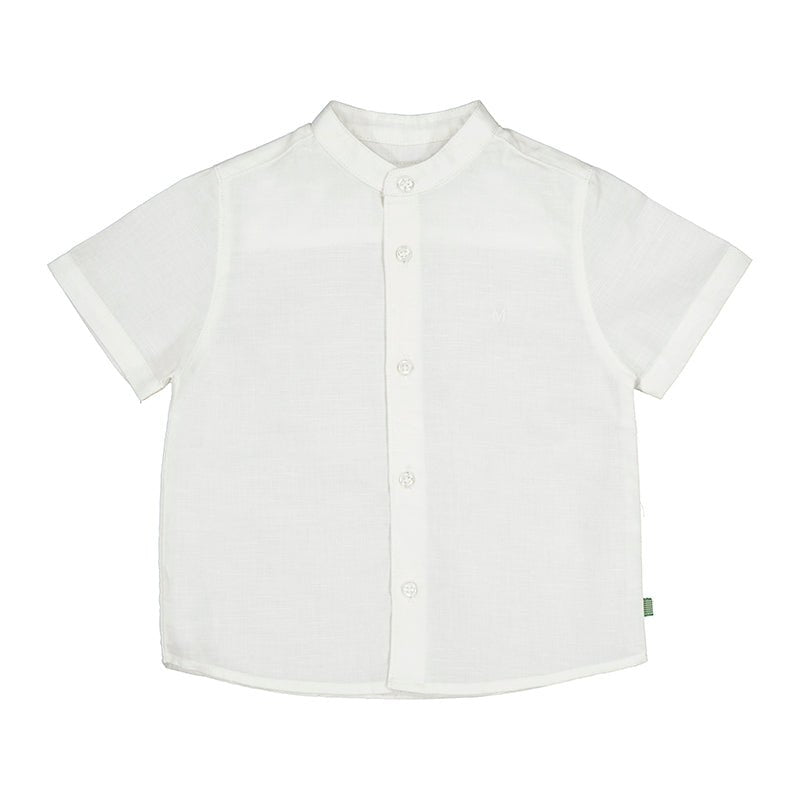 Mayoral Baby Short Sleeve Linen Mandarin Collar Dress Shirt_ 1113 - 88 - NorthBoys