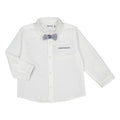 Mayoral Baby White Long Sleeve Cotton Dress Shirt w/ Bow_ 1116 - 10 - NorthBoys