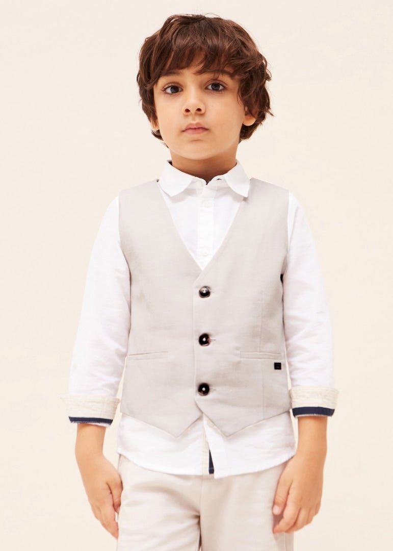 Mayoral Mini Beige Tailored Vest_3349 - 43 - NorthBoys