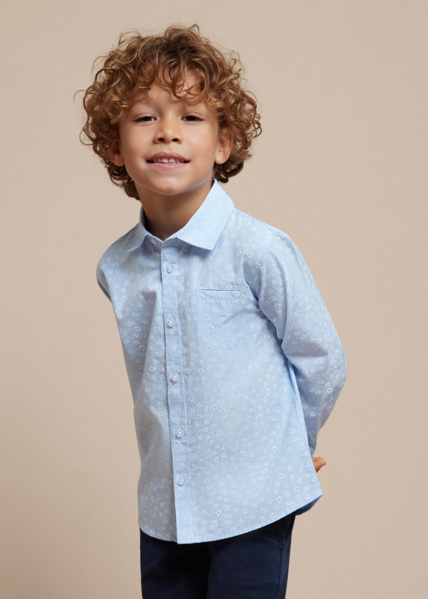Mayoral Mini Blue Patterned Dress Shirt_ 3124 - 40 - NorthBoys