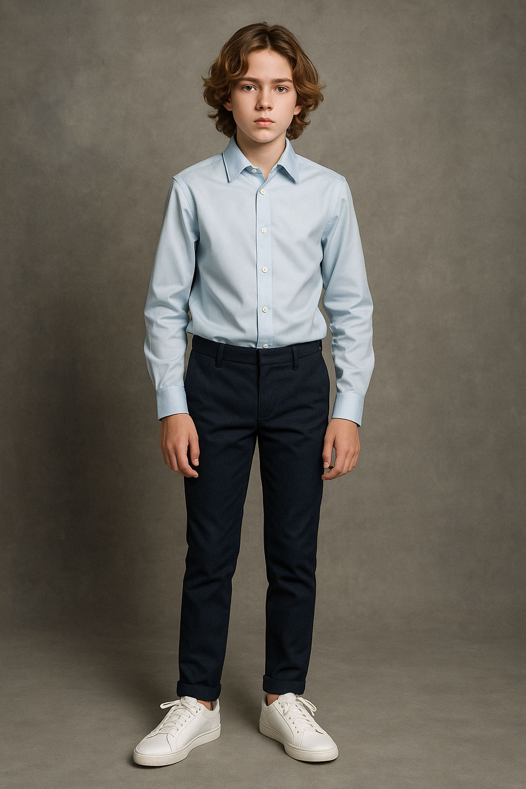 Michael Boys Pale Blue Dress Shirt