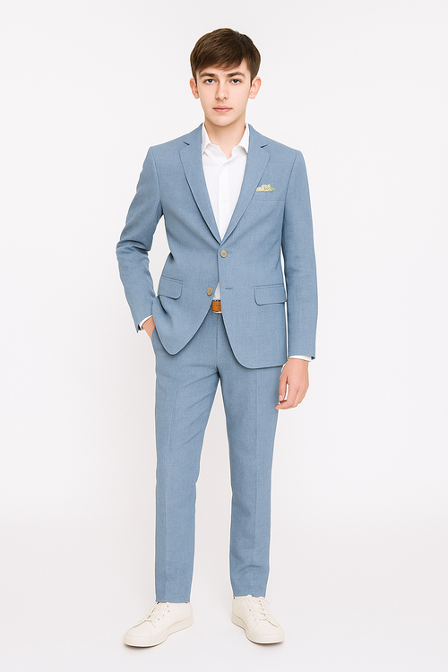 Michael Kors Boys Classic Fit Light Blue Cotton Suit _ BKAN1YNU0000/6U0000-NorthBoys