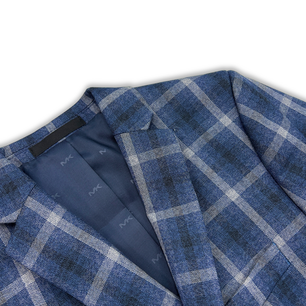 Michael Kors Boys Skinny Blue/White Plaid Sports Jacket-NorthBoys