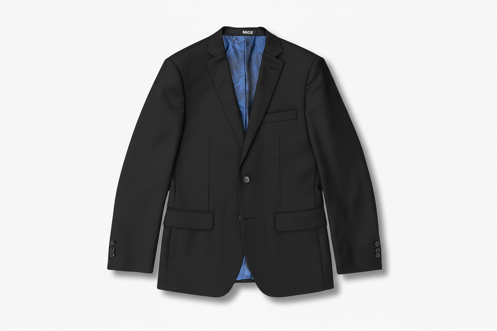 Nice Threads Boys Slim Fit Stretch Navy Suit Jacket-NorthBoys