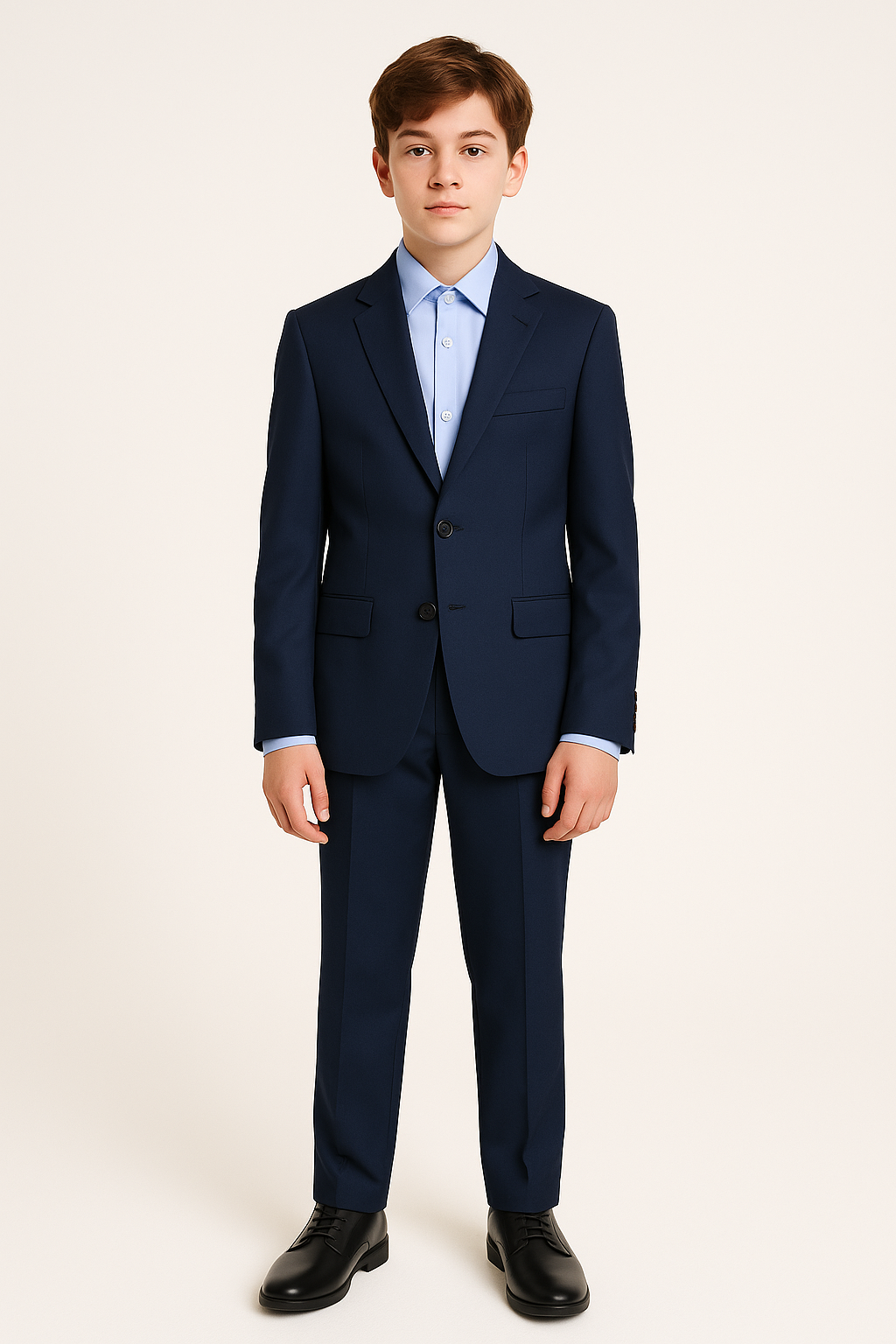 Nice Threads Boys Slim Fit Stretch Navy Suit-NorthBoys