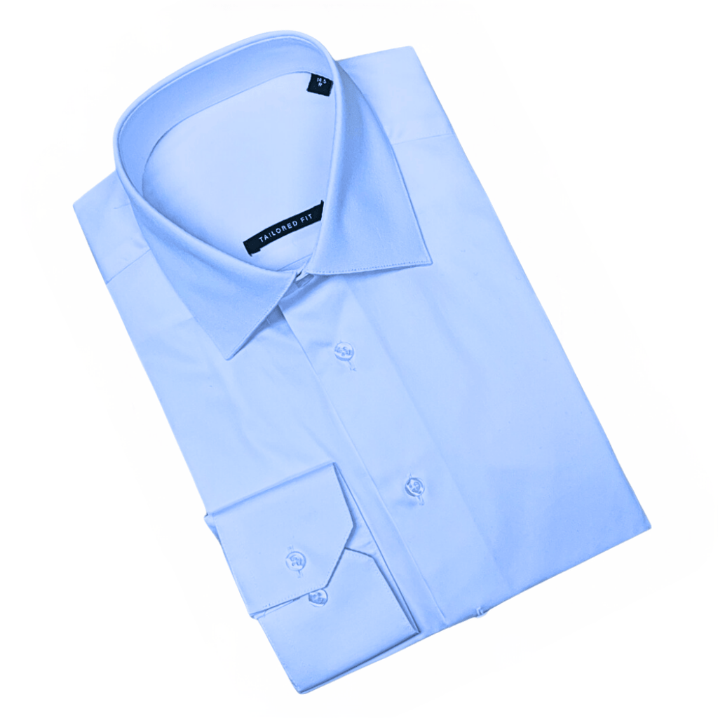 NorthBoys Mens Tailored Fit Light Blue Premium Cotton Dress Shirt - NorthBoys