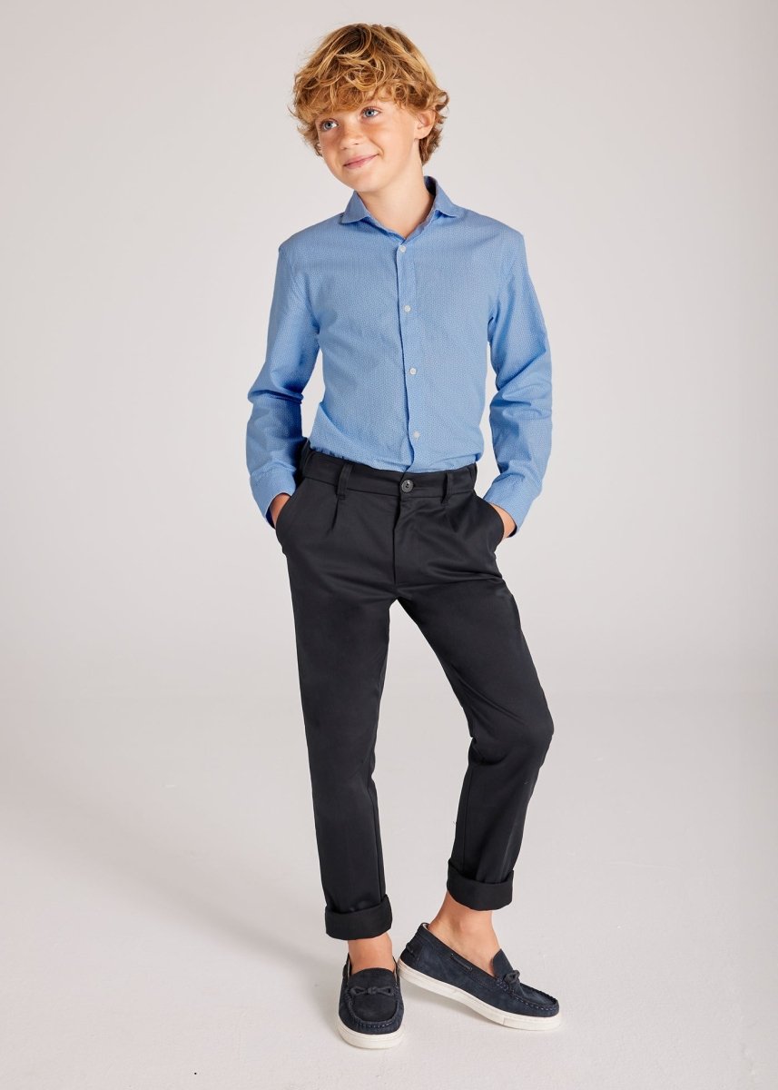 Nukutavake Boys Long Sleeve Micro Print Shirt_ 6142 - NorthBoys