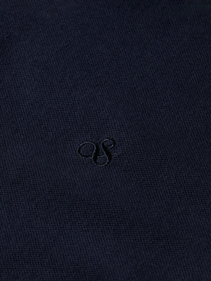 Boys Garment-Dyed Short-Sleeved Navy Pique Polo