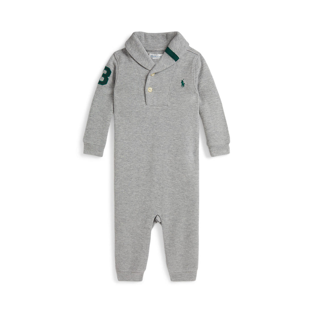Ralph Lauren Baby Boys Estate-Rib Cotton Shawl Coverall