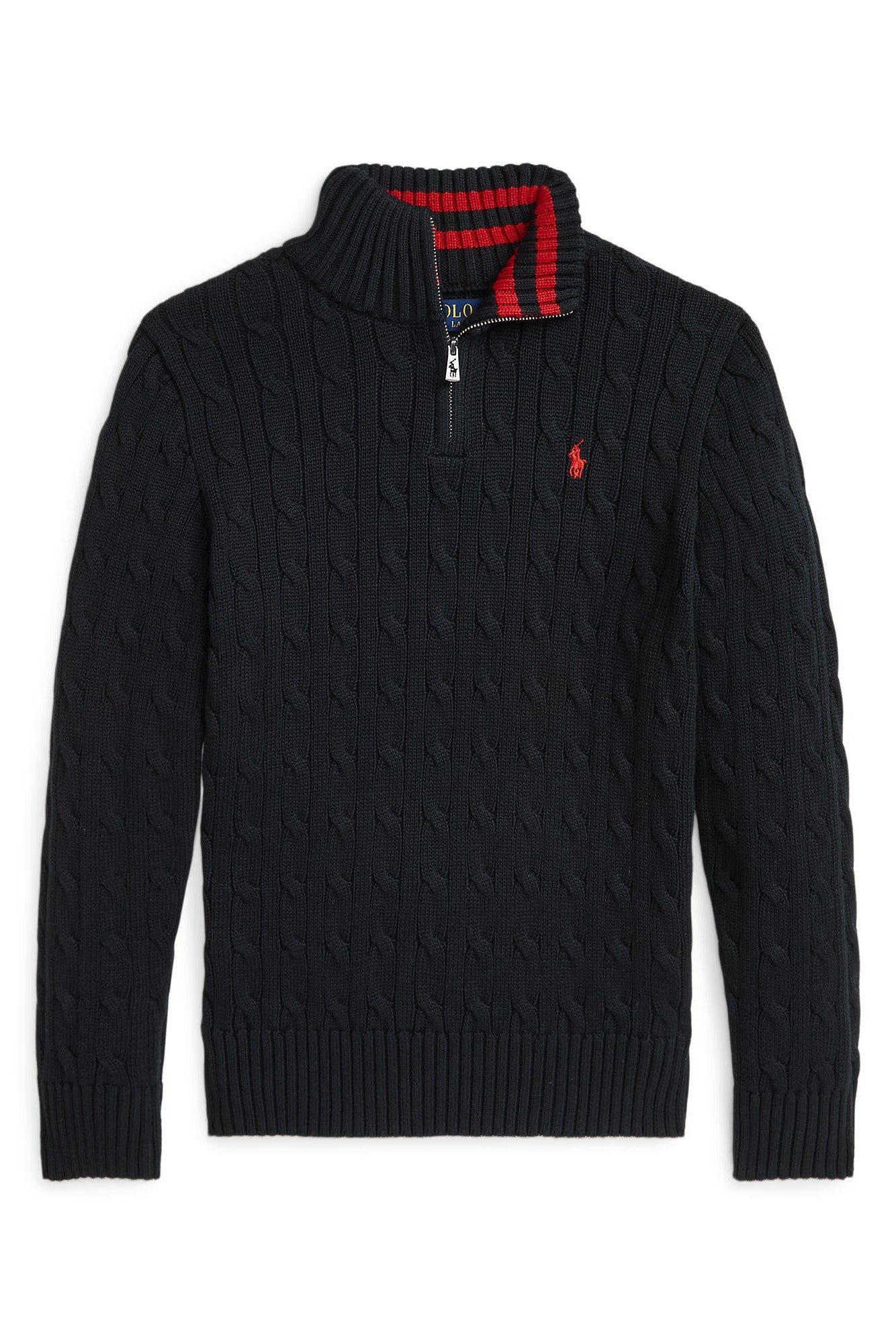Polo Ralph Lauren Boys Cable-Knit Cotton Quarter-Zip Sweater