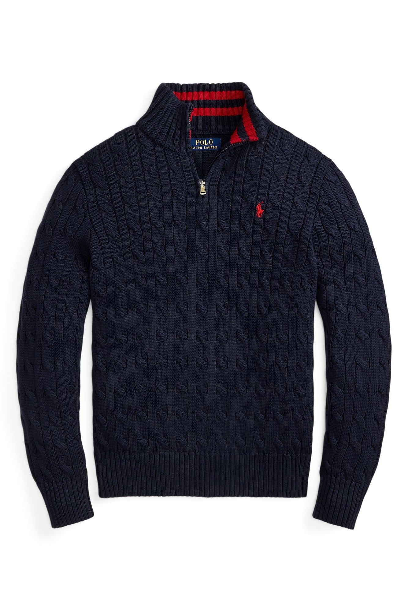 Polo Ralph Lauren Boys Cable-Knit Cotton Quarter-Zip Sweater Polo Ralph Lauren Boys Cable-Knit Cotton Quarter-Zip Sweater