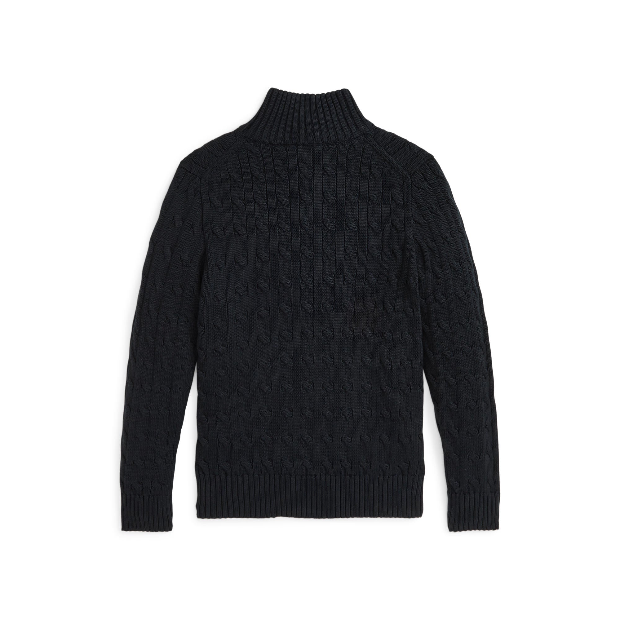 【ブラック（01）】COTTON KNIT POLO L/S UNISEX Top Black - Knit 10 US | Longchamp US