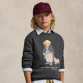 Ralph Lauren Boys Polo Bear Heathered Fleece Sweatshirt