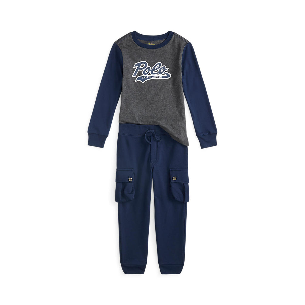 Ralph Lauren Boys Logo Jersey Tee & Fleece Jogger Pant Set