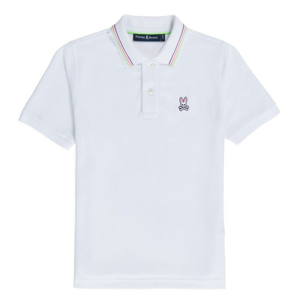 Psycho Bunny Kids Colton Pique White Polo_ B0k825a2pc - 100 - NorthBoys
