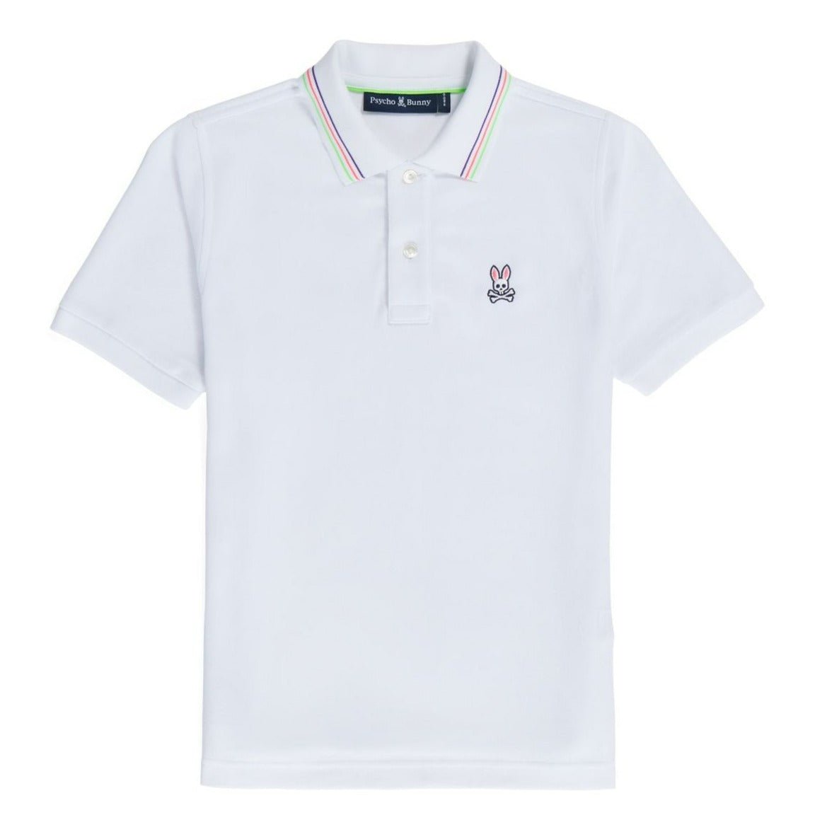 Psycho Bunny Kids Colton Pique White Polo_ B0k825a2pc - 100 - NorthBoys