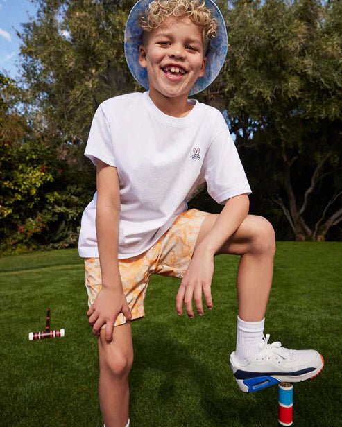 Psycho Bunny Kids White Classic Crew Neck T-Shirt_ B0U014CRPC - 100 - NorthBoys