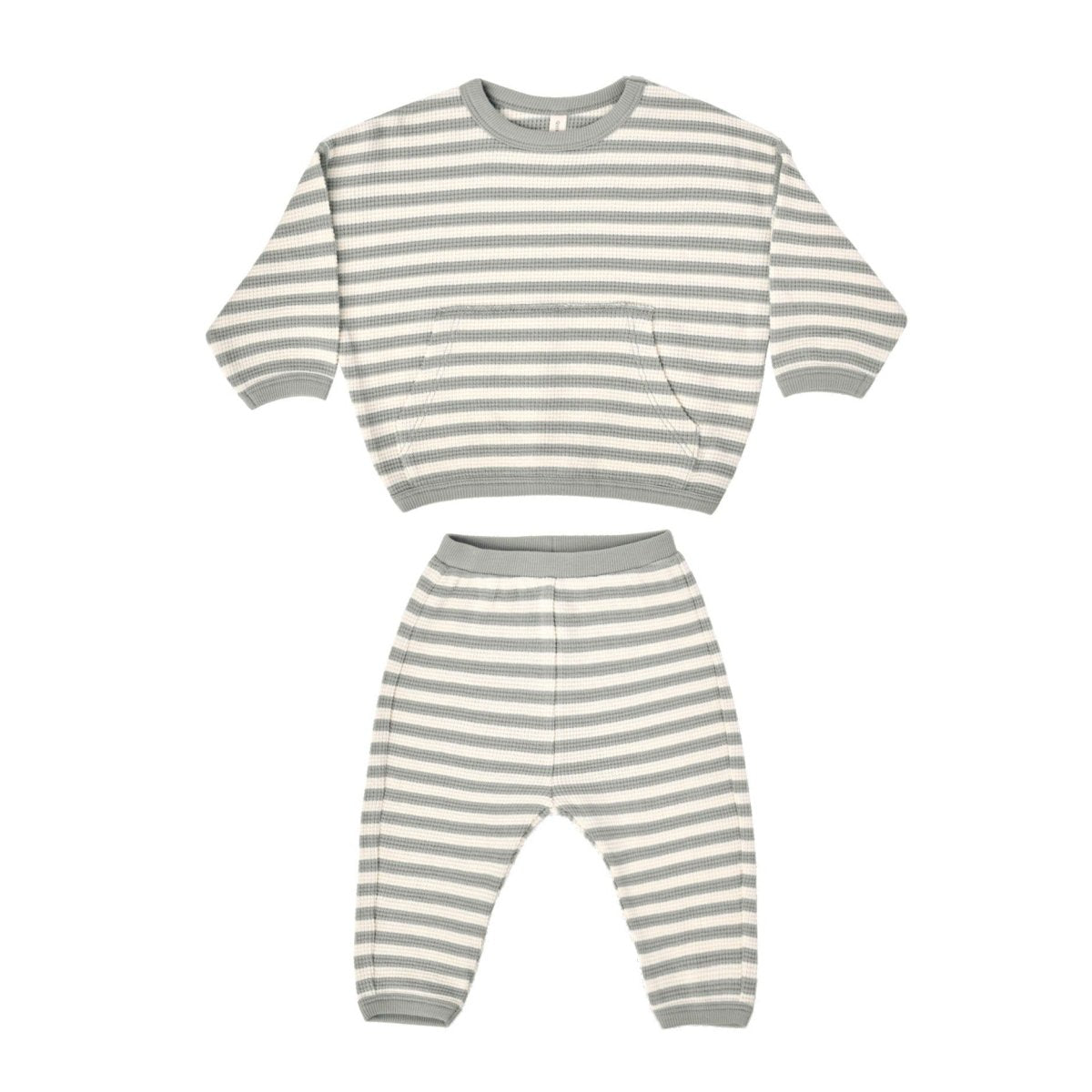 Quincy Mae Baby Waffle Sweat Set _Blue QM107 - 1233 - NorthBoys