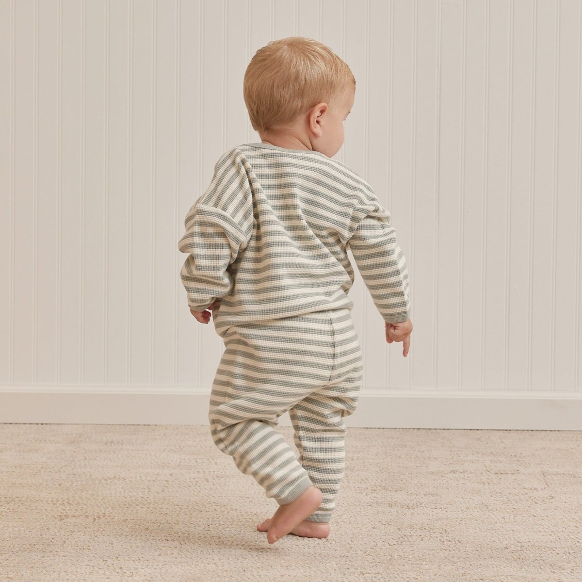 Quincy Mae Baby Waffle Sweat Set _Blue QM107 - 1233 - NorthBoys