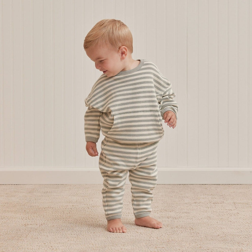 Quincy Mae Baby Waffle Sweat Set _Blue QM107 - 1233 - NorthBoys