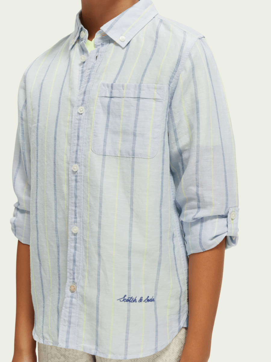 Scotch & Soda Boys L/S Linen Shirt _Blue 170514 - 5233 - NorthBoys