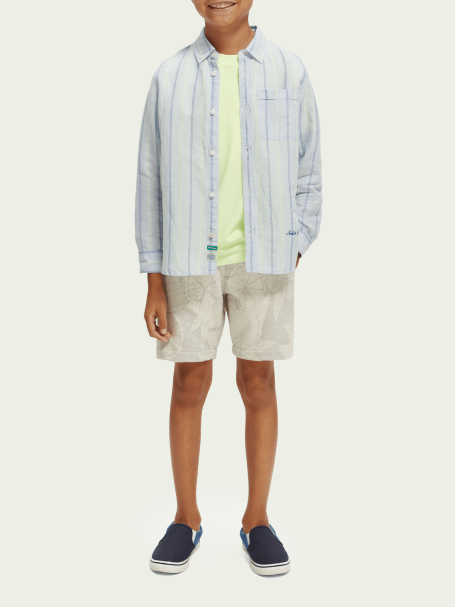 Scotch & Soda Boys L/S Linen Shirt _Blue 170514 - 5233 - NorthBoys