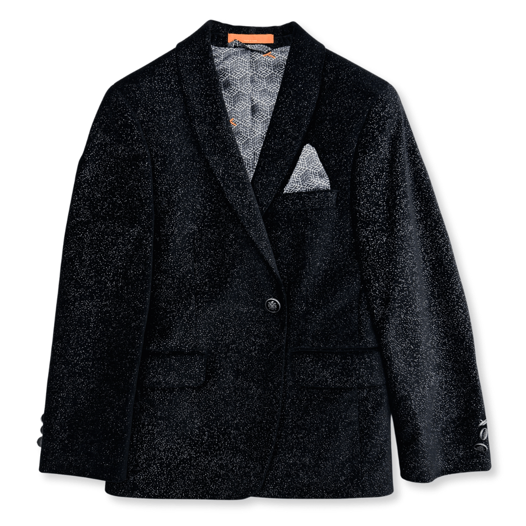 Tallia Boys Black Vwith Silver Pindot Sports Jacket - NorthBoys
