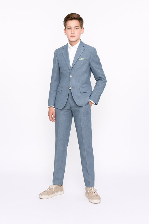 Tallia Boys Blue Linen Suit_ TZ0001/7Y0001-NorthBoys