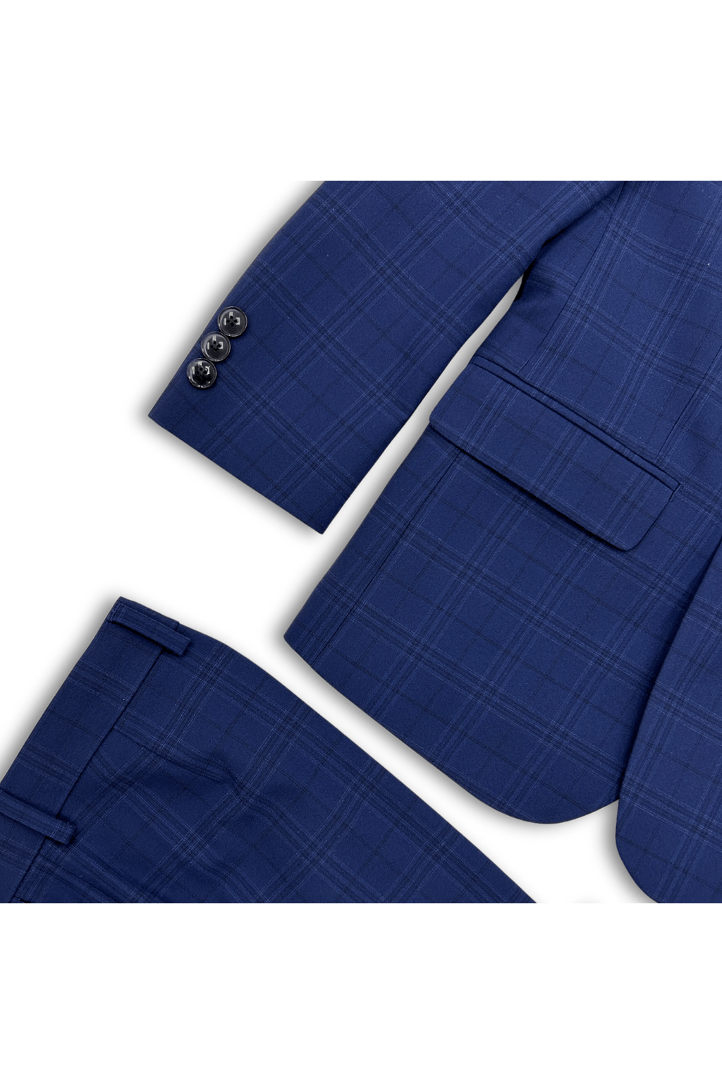 Tallia Boys Skinny Blue Plaid Suit-NorthBoys