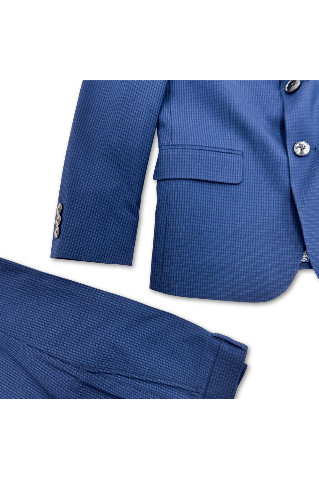 Tallia Boys Skinny Dark Blue Mini Grid Suit_ CZ0070-NorthBoys