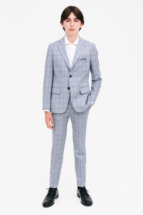 Tallia Boys Skinny Light Blue Sharkskin Suit_ CZ0096-NorthBoys