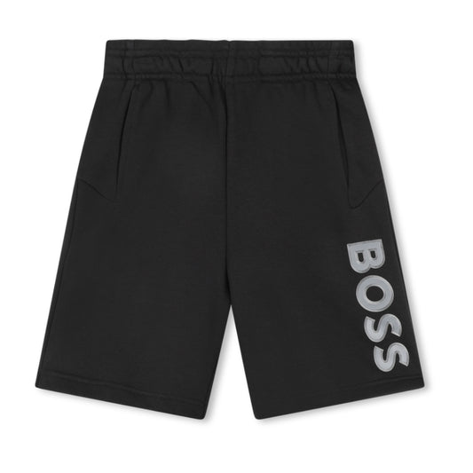 Hugo Boss Boys Black Fleece Shorts_ J50756-09B