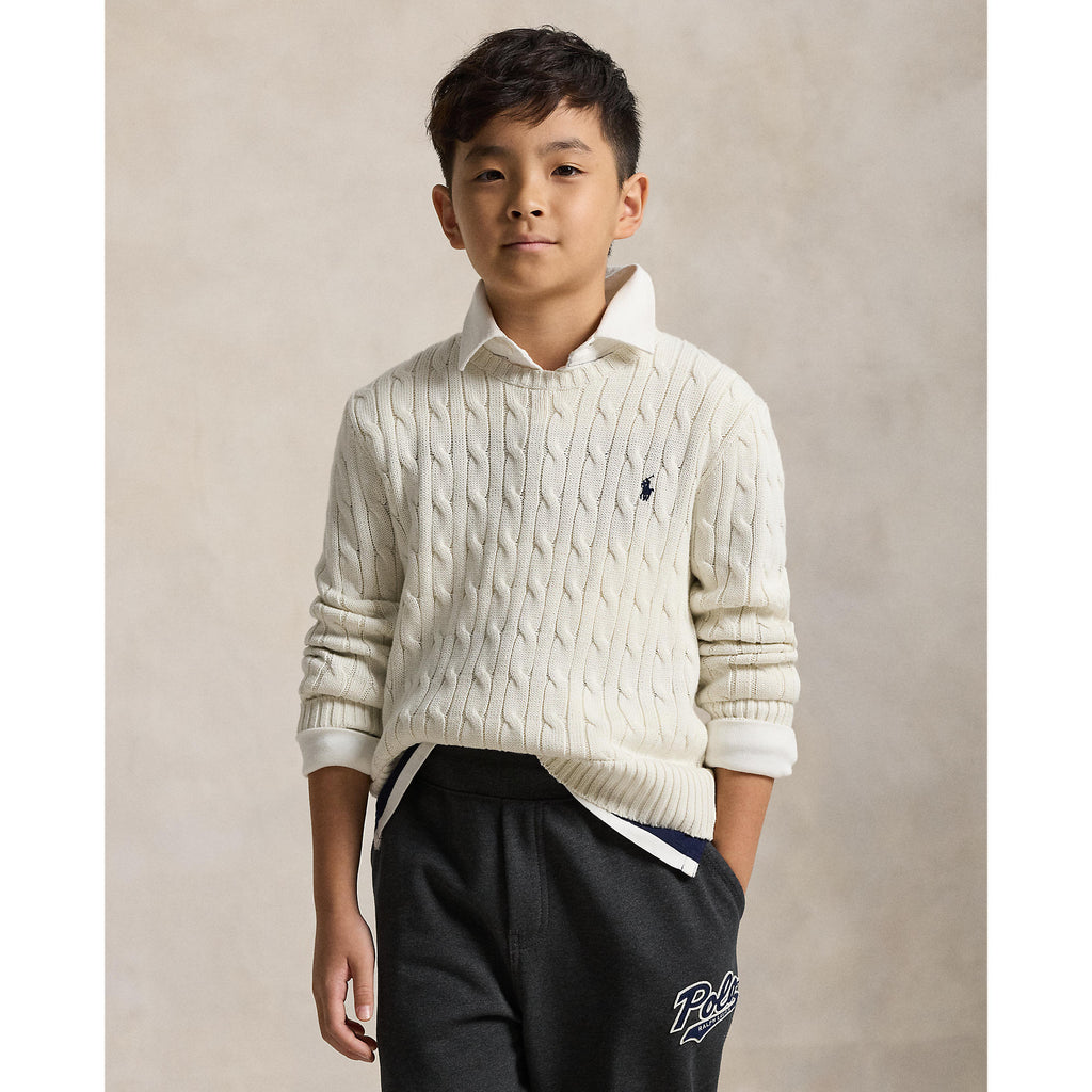 Polo Ralph Lauren Boys Combed Cotton Cable Knit Sweater