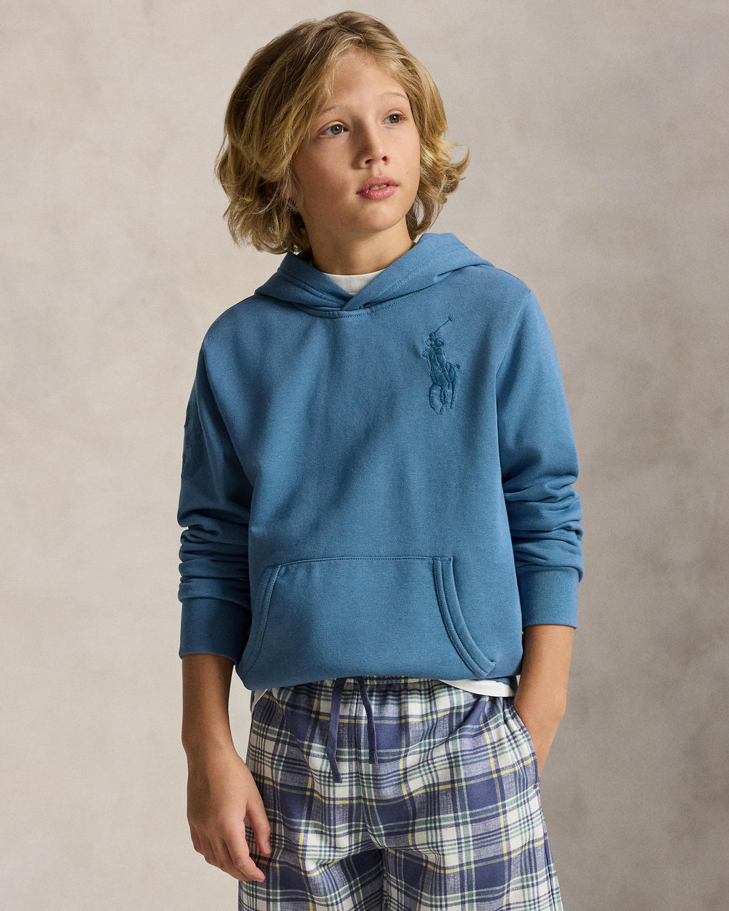 Polo Ralph Lauren Boys French Terry Light Blue Hoodie