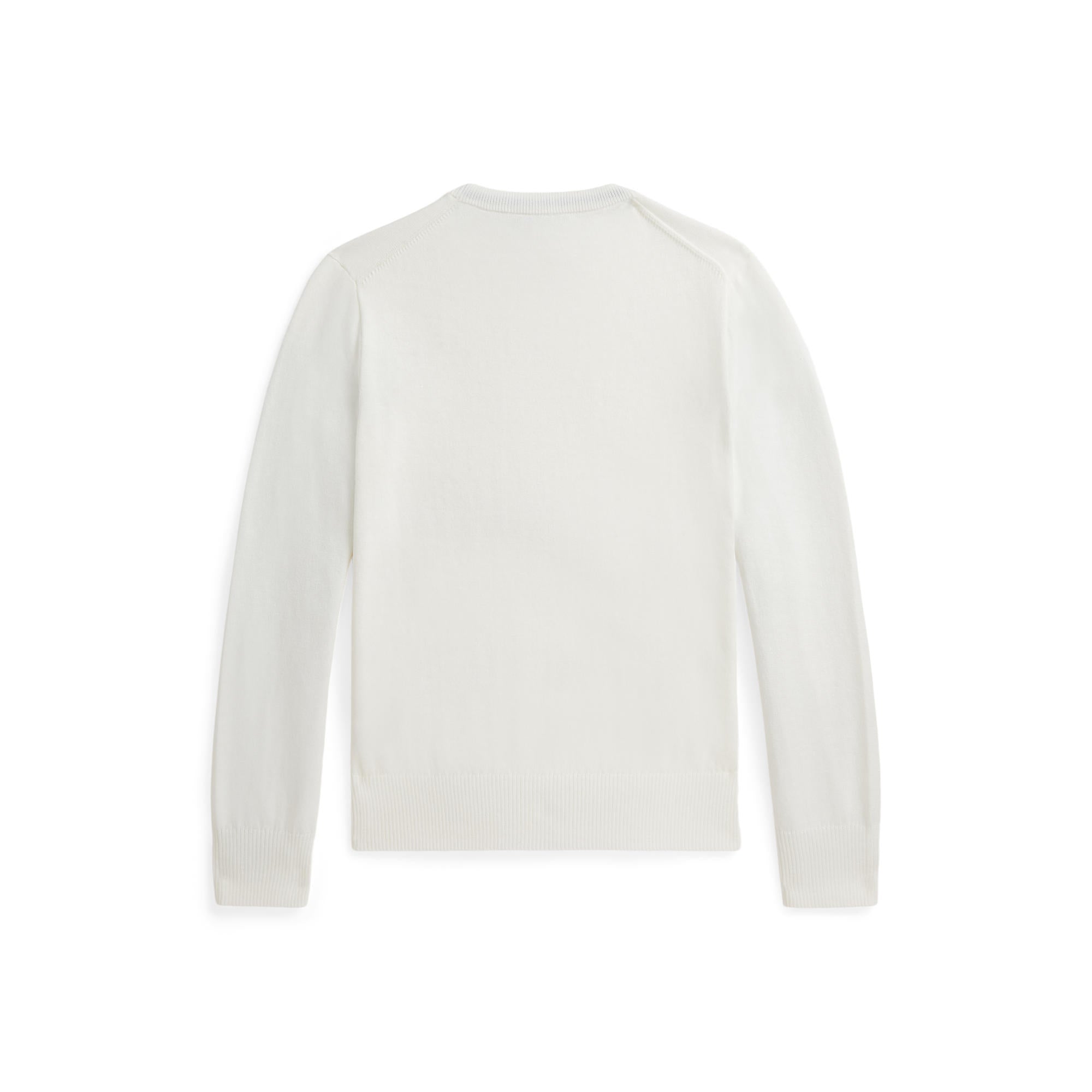 Polo Ralph Lauren Boys Fine Cotton White Crewneck Sweater