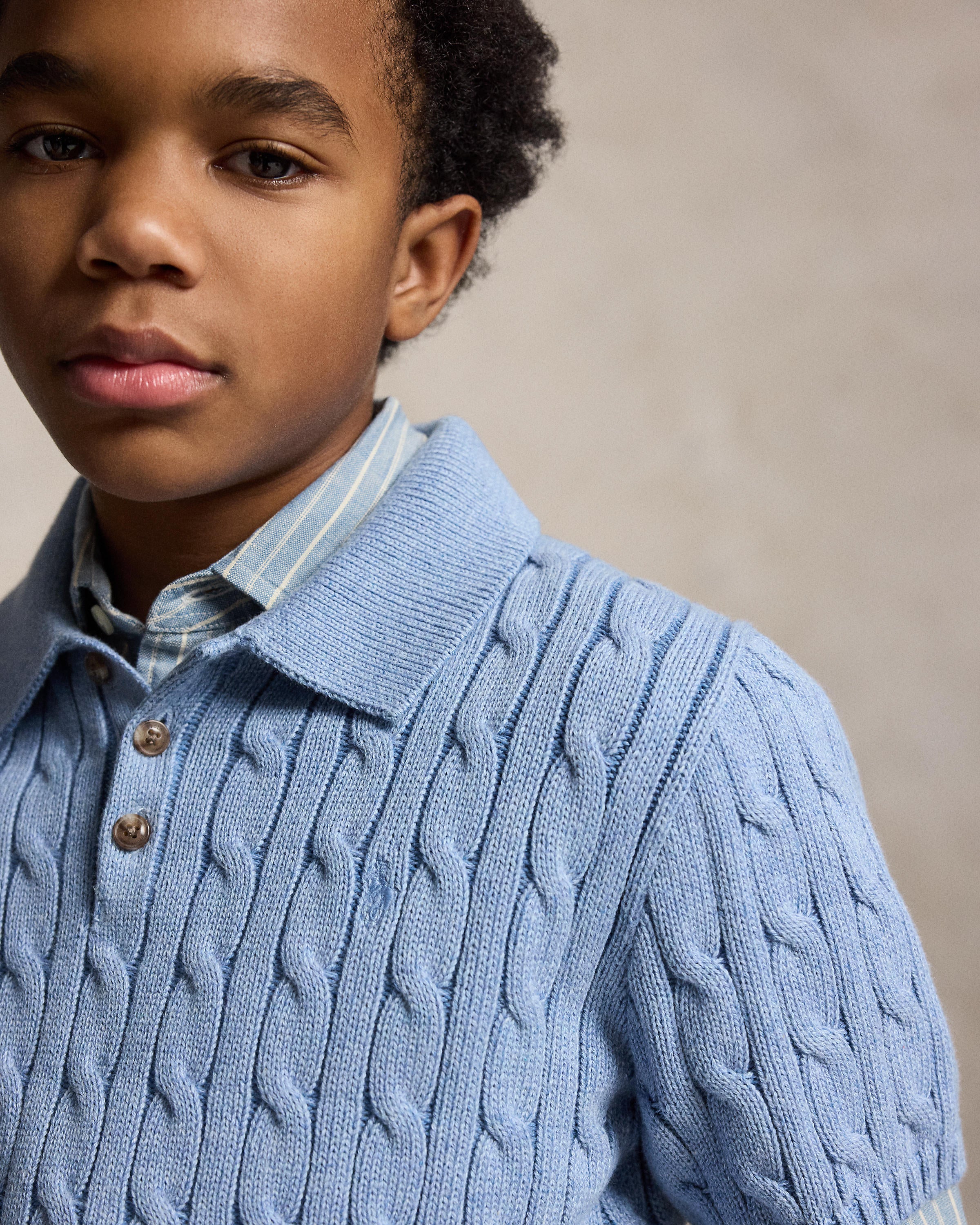 Polo Ralph Lauren Boys Cable Knit Cotton Polo