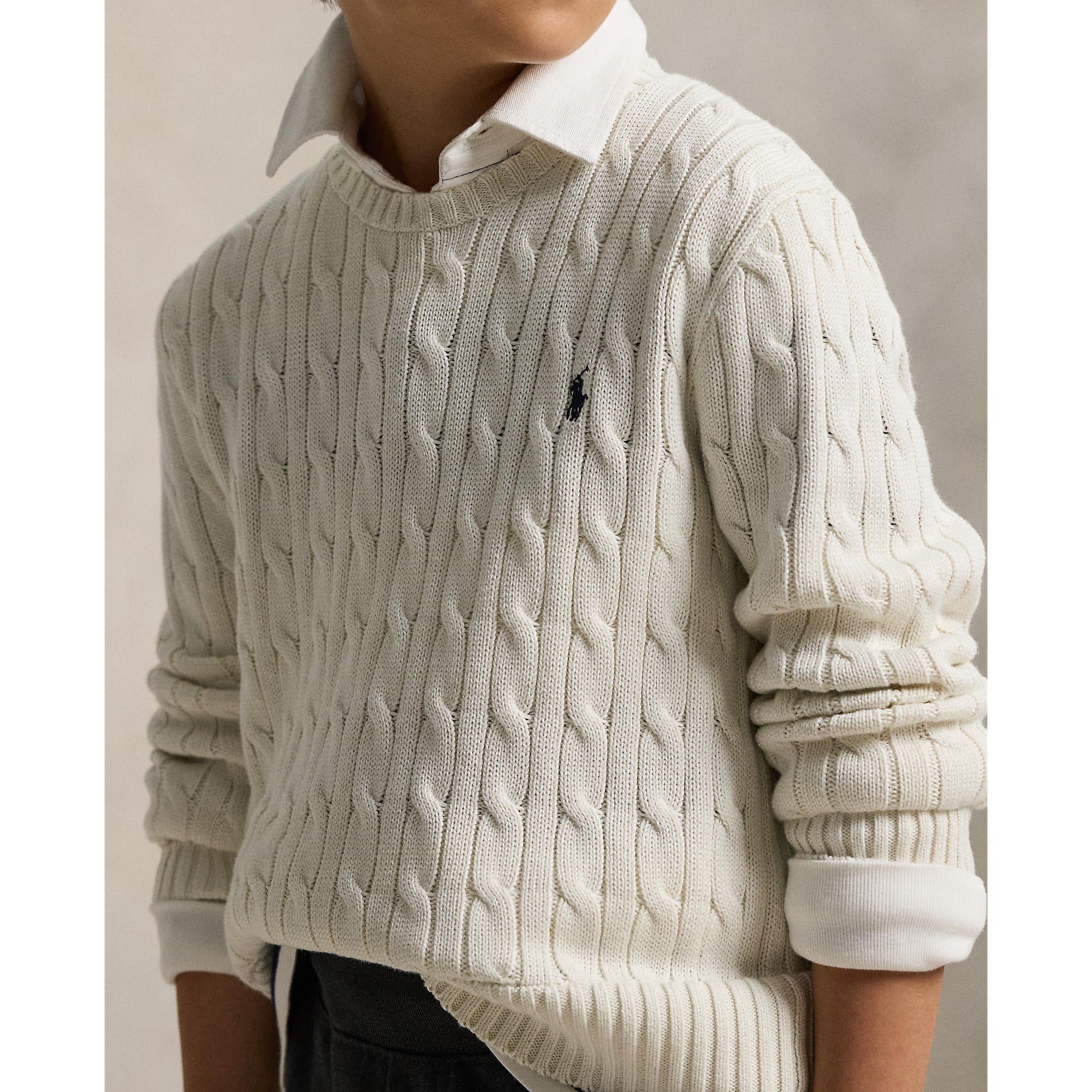 Polo Ralph Lauren Boys Combed Cotton Cable Knit Sweater