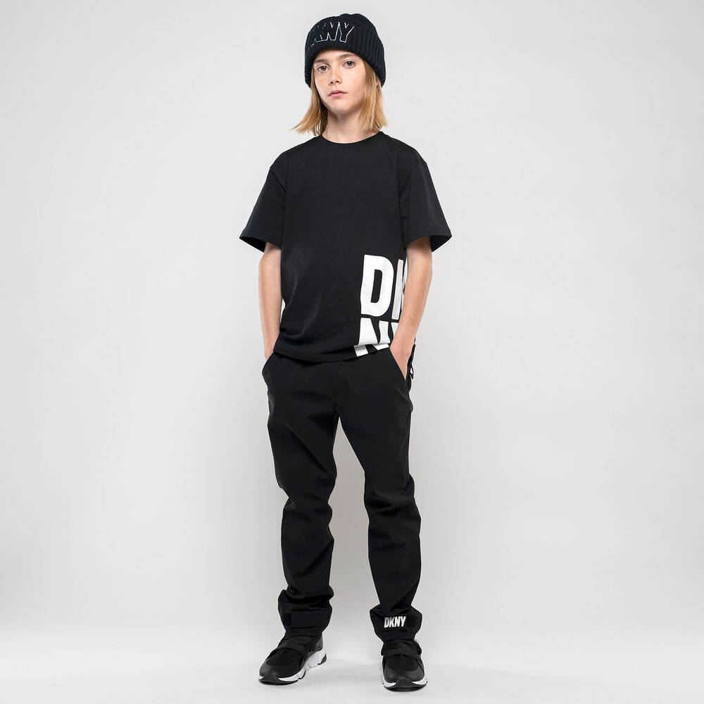 DKNY Junior Boys Black Organic Cotton T-Shirt _D55005-09B – NorthBoys
