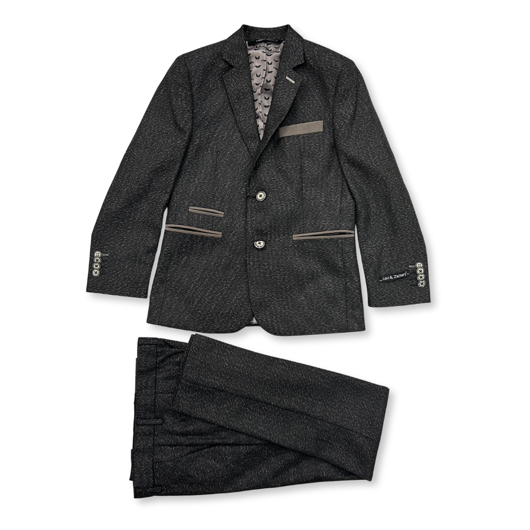 Leo & Zachary Boys Charcoal Suit_BLZ 869