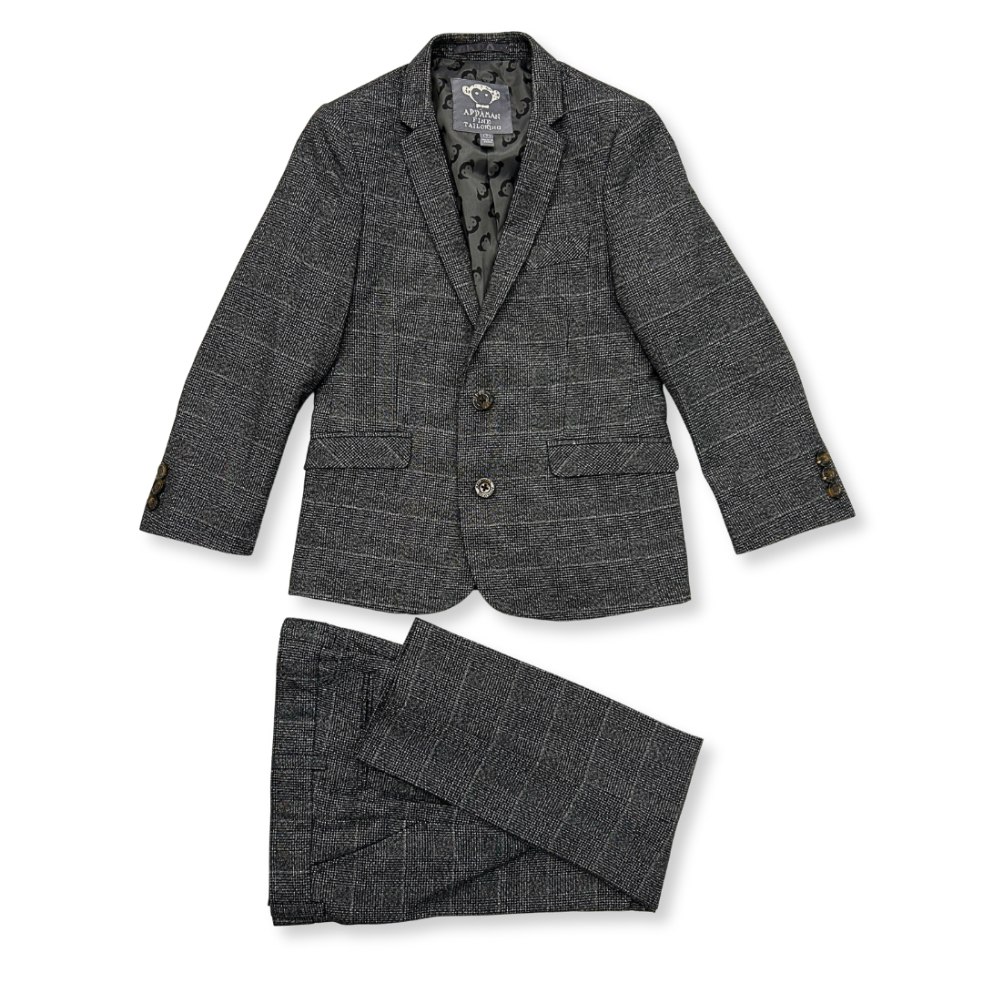 Appaman Boys Mod Slim Charcoal Glen Check Suit