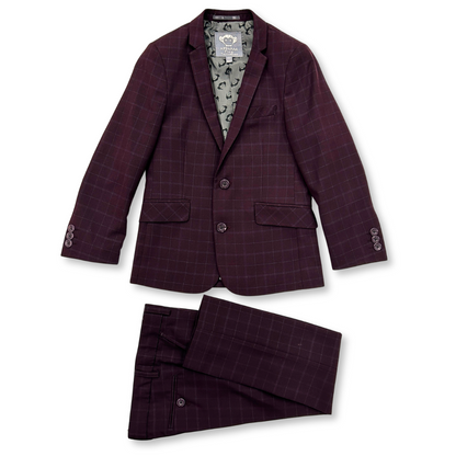 Appaman Mod Burgundy Plaid Suit