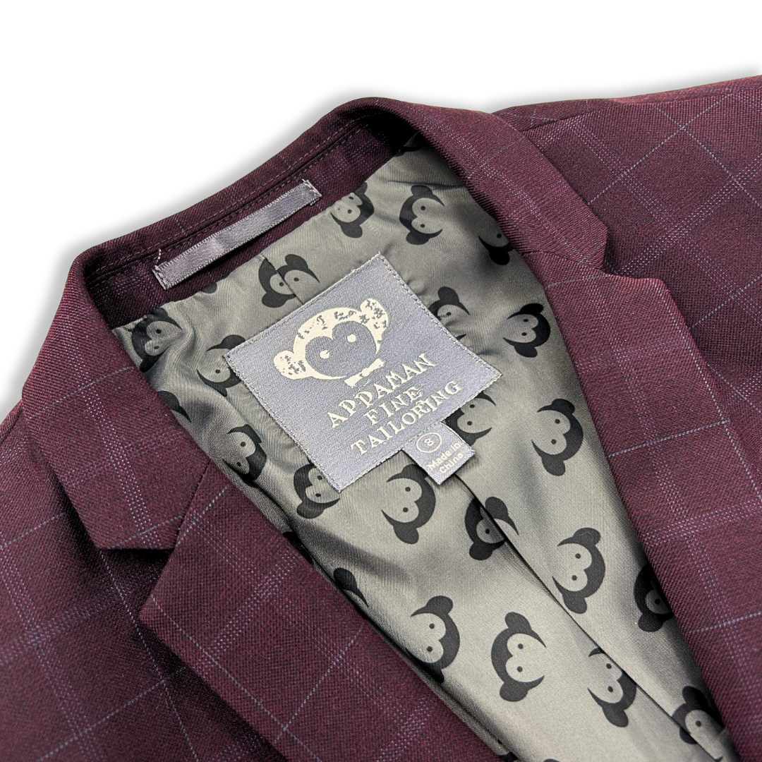 Appaman Mod Burgundy Plaid Suit