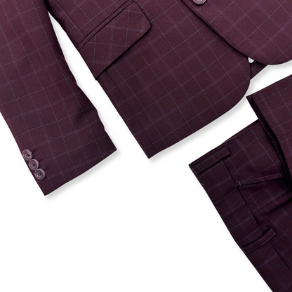 Appaman Mod Burgundy Plaid Suit